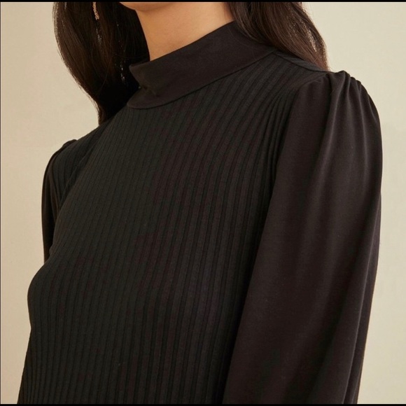 Amour Vert Rhianne Black Ribbed Dress - Picture 4 of 5